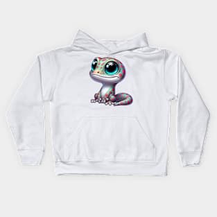 Cute Gecko Illustration Kids Hoodie